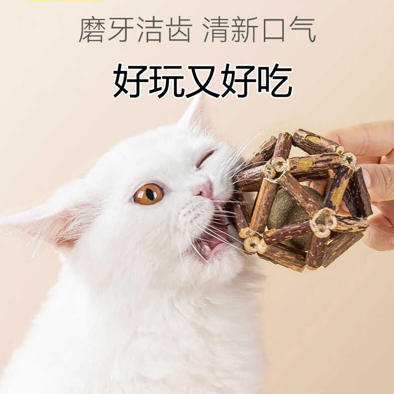 猫咪玩具自嗨猫薄荷球玲珑球木天蓼球啃咬磨牙耐咬逗猫棒幼猫用品