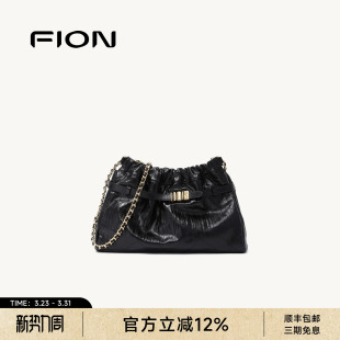 Fion 轻奢高级感百搭流浪包单肩法棍包 菲安妮女包音符腋下包新款