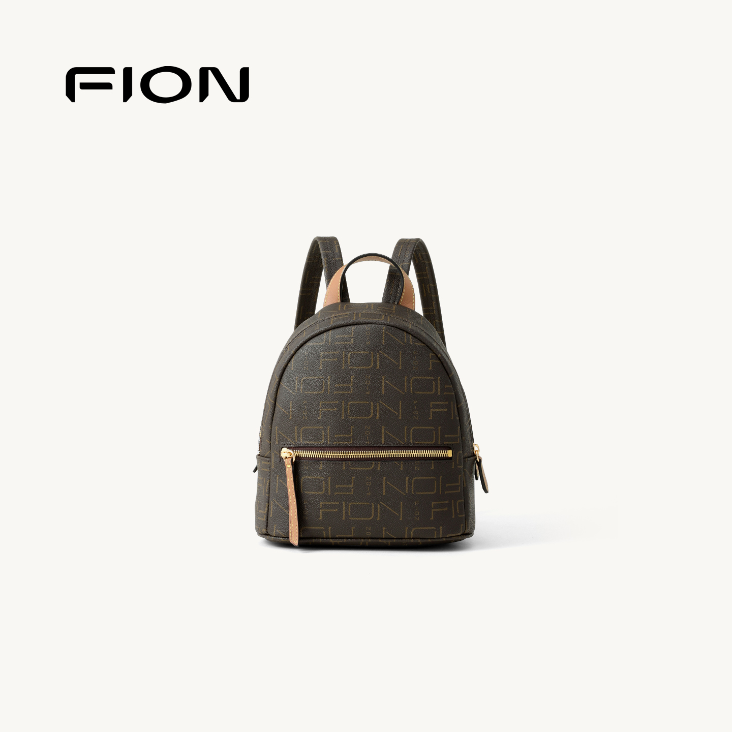 Fion/菲安妮女包2025新款时尚百搭双肩包大容量印花旅行背包书包