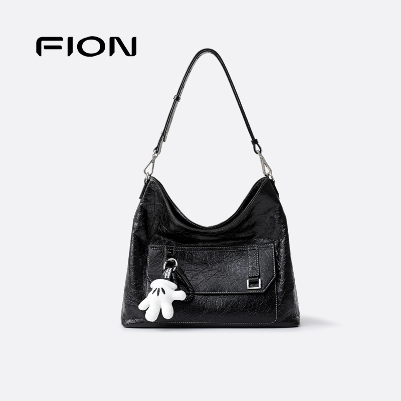 Fion/菲安妮迪士尼米奇联名2025新款大容量单肩斜挎真皮托特包女