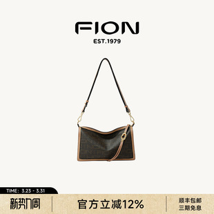 通勤女包包高级感单肩斜挎包 老花枕头包2026新款 Fion 菲安妮经典