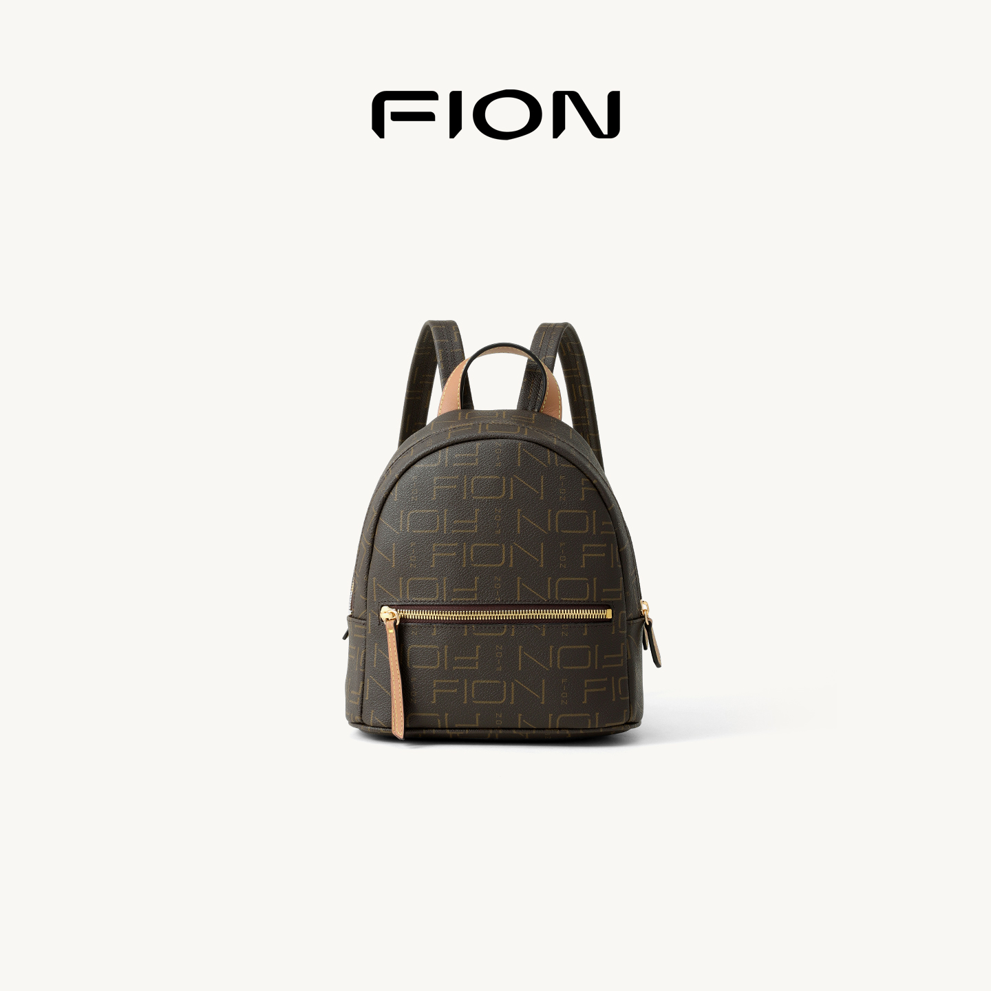 Fion/菲安妮女包2025新款时尚百搭双肩包大容量印花旅行背包书包
