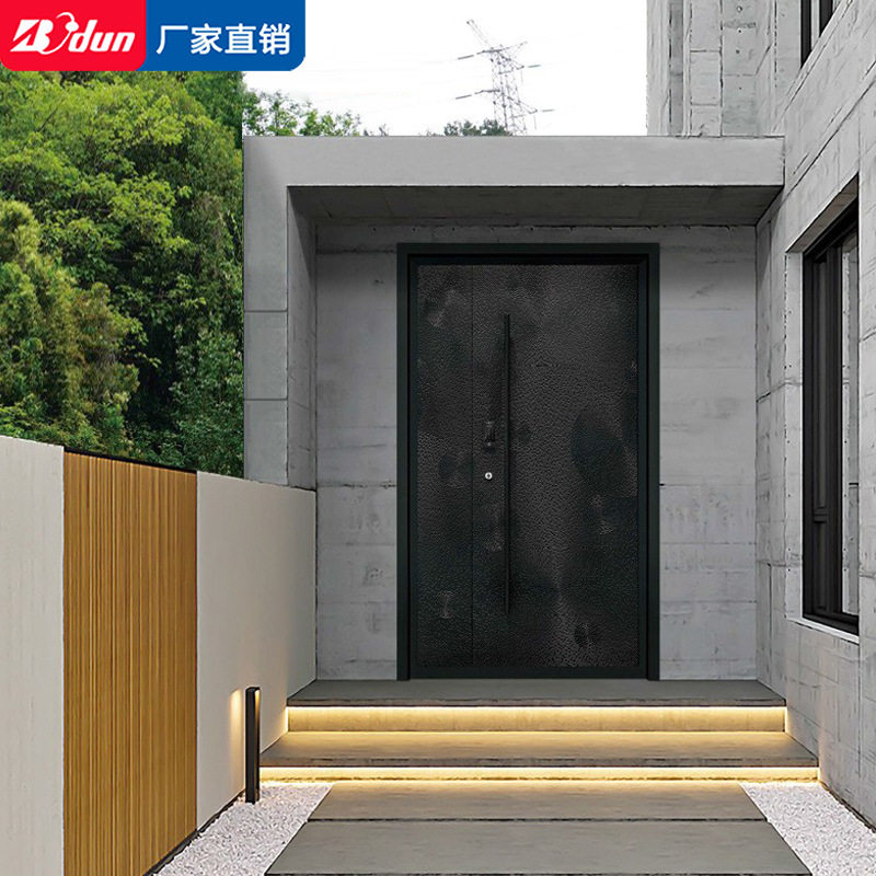 博盾高端入户门隔音简约轻奢进户铸铝门智能门指纹密码智能锁一体