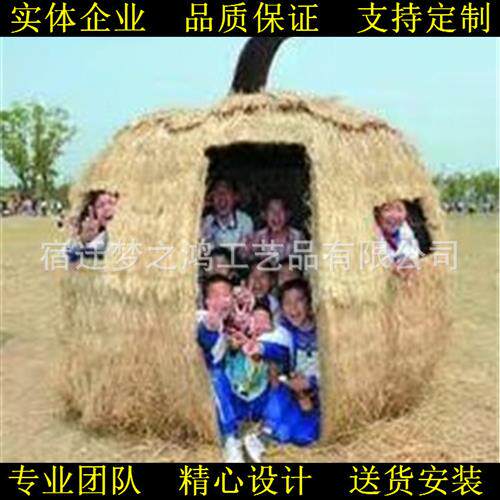 厂家制作稻草牛工艺品稻草工艺品制作雕塑景区农耕稻草人工艺品