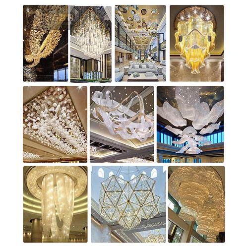 酒楼工程吊灯火锅店中式禅意风格金字塔山峰造型来图制作非标吊灯