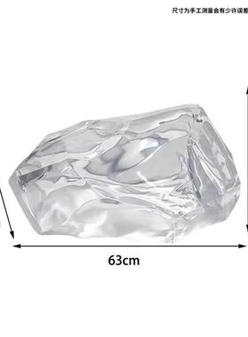 售楼部大厅玄关透明树脂石头雕塑景观假山落地摆件别墅庭院装饰品