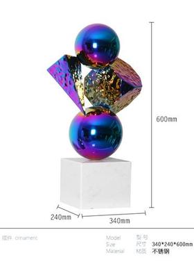 创意不锈钢金属艺术落地雕塑酒店大堂商场玄关客厅轻奢装饰品摆件