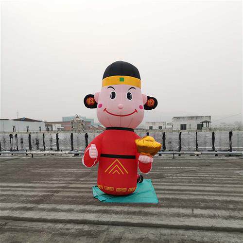 新款财神气模美陈充气财神爷卡通充气用品