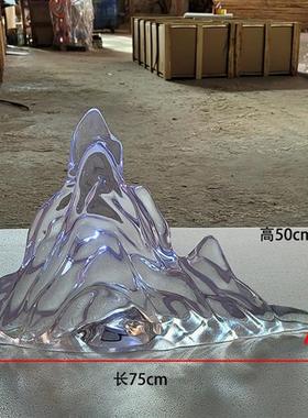 现代简约创意工艺礼品摆饰透明假山雕塑酒店会所别墅样板房装饰树