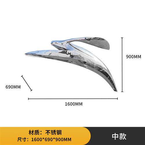 厂家不锈钢镜面动物雕塑公园广场海洋馆海豚水池水景景观摆件