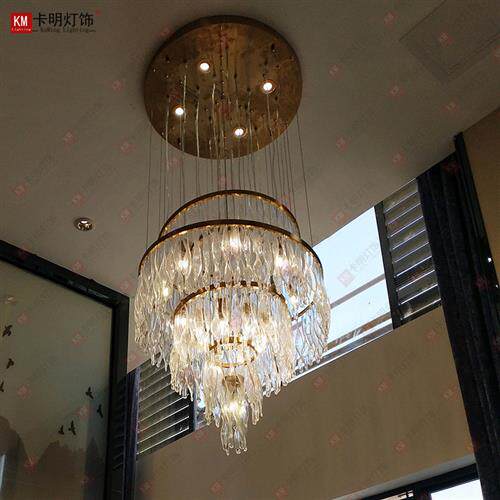 轻奢后现代水晶灯圆形售楼中心客厅餐厅卧室LED洽谈区卡座吊灯