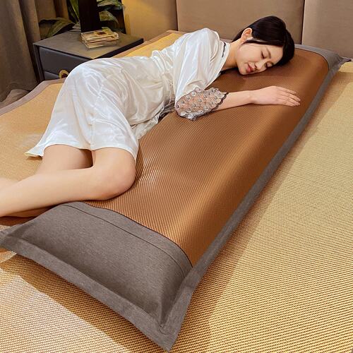 夏季冰藤双人长枕套凉感冰丝枕套夫妻加长情侣枕头套1.2/1.5/1.8m