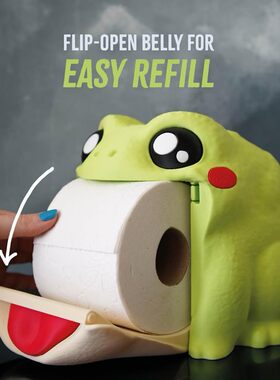 Frodrick the Frog卫生纸分配器 青蛙翻转腹部毛巾卷支架