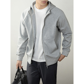 重磅空气层长绒棉针织外套男秋冬厚2025新款 高端休闲连帽卫衣开衫