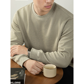 松弛慵懒风保暖打底衫 400G重磅日系竖纹卫衣男士 秋冬加厚2025新款