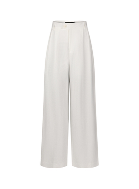 VER TOW 2025夏季新款女士白色亚麻直筒裤气质透气高级通勤休闲裤