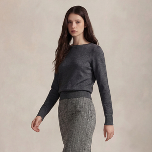 打底毛衣简约针织衫 VER 羊毛羊绒一字领套衫 和慌慌同款 TOW