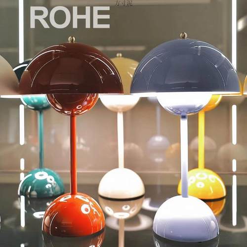 丹麦花苞台灯充电无线可移动简约客餐厅床头触摸调光网红led台灯