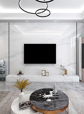 哑光800x2600岩板电视 背景墙白色大理石瓷砖连纹大板DBZ