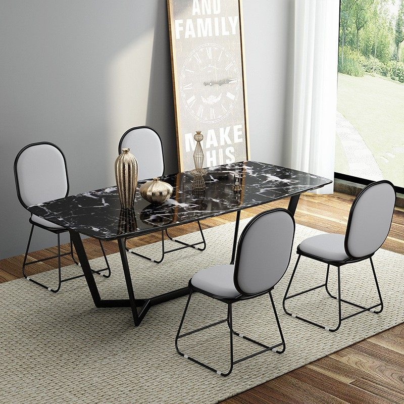 轻奢风大理石餐桌椅组合简约西餐厅酒店会所饭桌小户型客厅餐桌子,住宅家具,岩板餐桌,淘宝优惠券,粉丝福利购,淘宝优惠卷