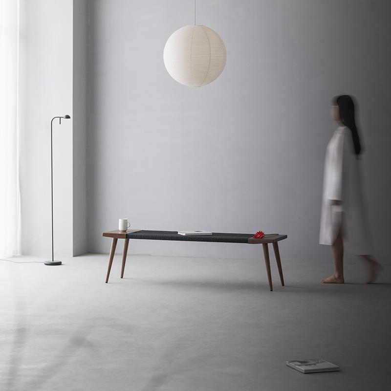 叁几 黑胡桃木长凳实木餐椅家用卧室床尾长条凳民宿入门换鞋凳子