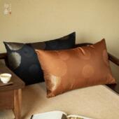 知舍茶室办公室车载中式 归云居 长安菊织锦腰枕 腰垫座椅沙发抱枕