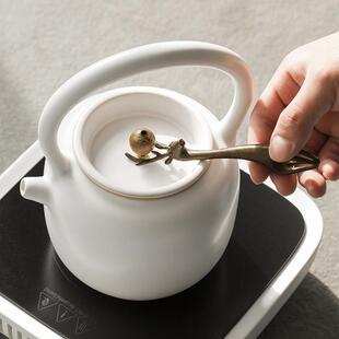 手工铜壶叉茶壶铁壶银壶叉铜器荷花彷烫壶盖夹子功夫茶道配件茶具