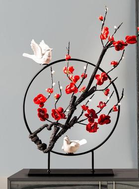 家居客厅电视柜装饰室内工艺品创意简约现代博物古架梅花小摆设件