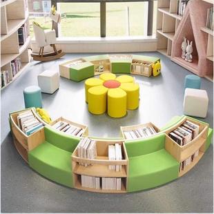 图书馆阅览室收纳书架沙发儿童社区学校活动室创意异形读书角卡座