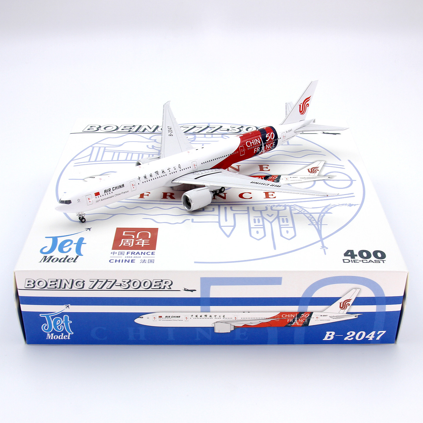 JET MODEL中国国际航空波音B777-300ER B-2047 合金飞机模型1/400 - 实物图