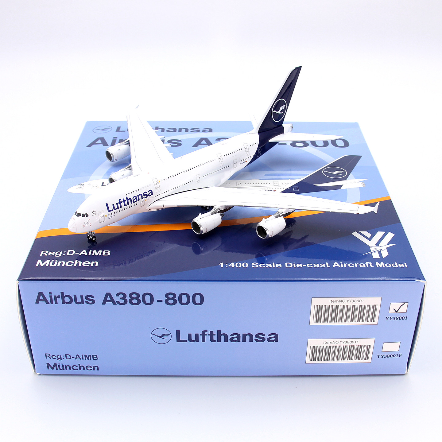 YY Wings 德国汉莎航空空客A380 D-AIMB D-AIMC合金飞机模型1/400