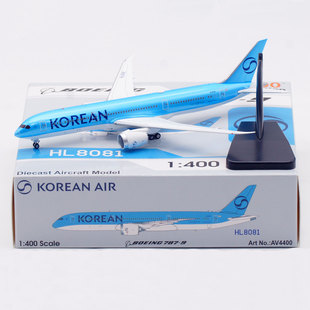 Aviation AV4400 大韩航空波音B787-9 HL8081合金客飞机模型1/400