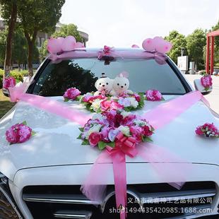 饰用品婚礼花车 结婚婚车装 饰套装 车头花车布置装 饰主婚车仿真花装
