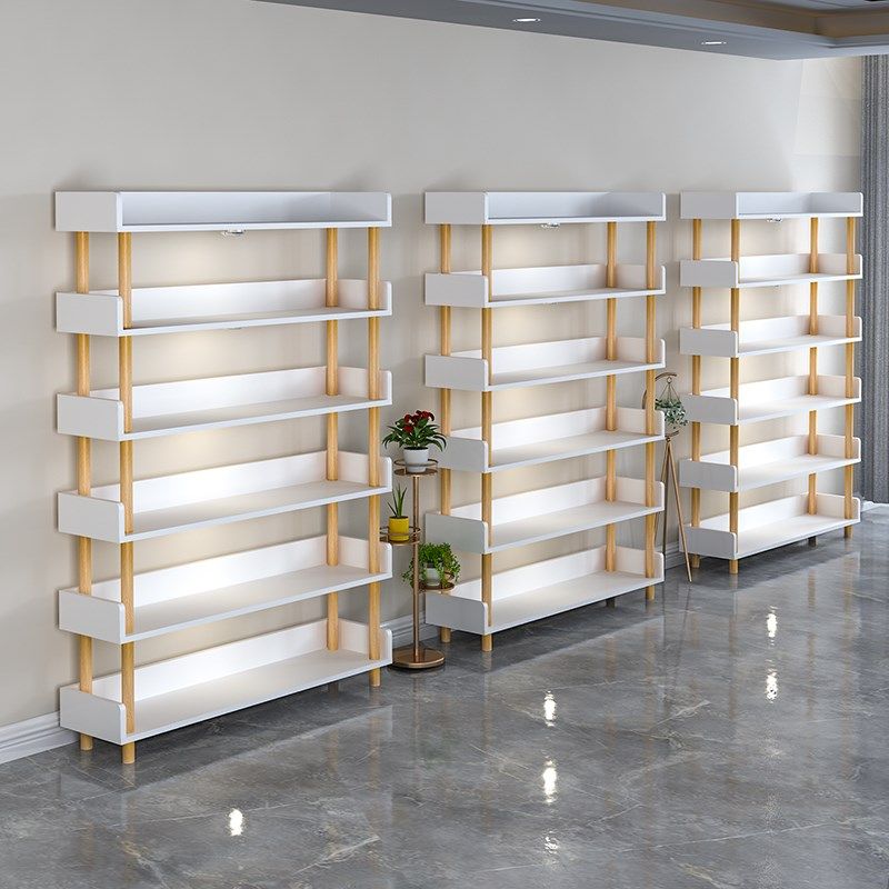 化妆品展示柜产品展示架白色陈列柜商用鞋架美甲展柜美容院货架
