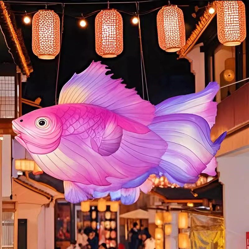 户外大型花灯鱼花灯锦鲤金鱼灯笼装饰风景区古风饭店春节灯金鱼灯