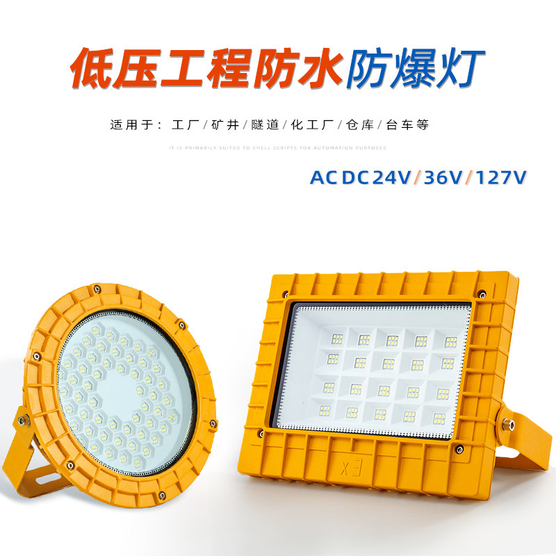 低压12V24V36Vled防爆灯仓库厂房127V矿井探照投光射灯防水泛光灯