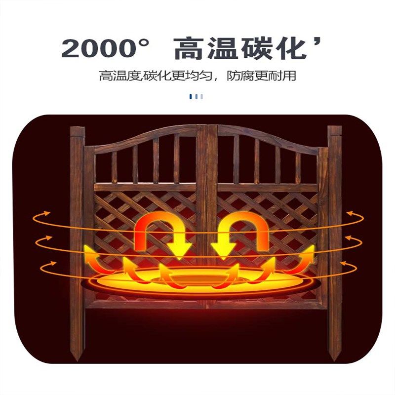 栅栏门防腐木门庭院户外双开篱笆门菜园门木围栏花园门木质门碳化