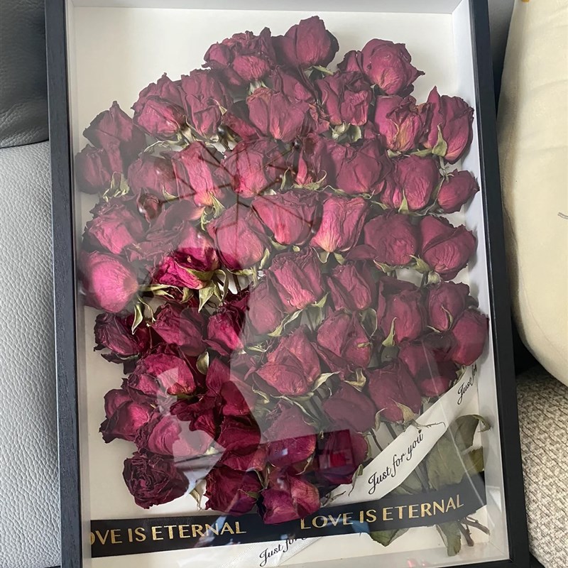干花相框永生花diy材料包大号相框挂墙装饰节日生日礼物成品