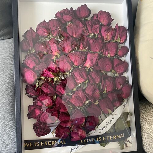 干花相框永生花diy材料包大号相框挂墙装饰节日生日礼物成品