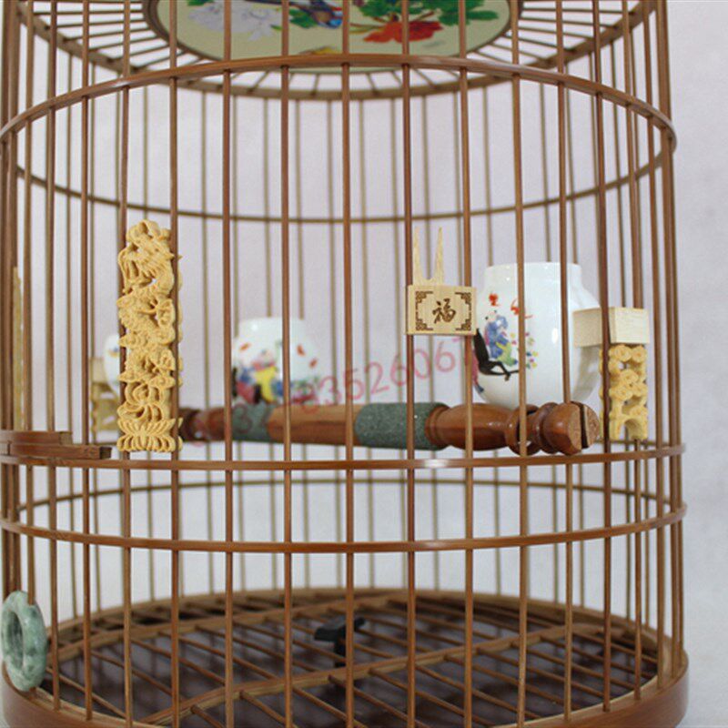 手工竹皮鸟笼 老竹活底鸟笼 紫竹精品鸟笼 竹制鸟笼配件 台湾工艺