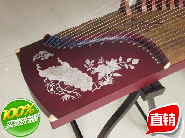 厂家直销125型红木贴画小古筝限时特价便携式半筝短筝荷花孔雀