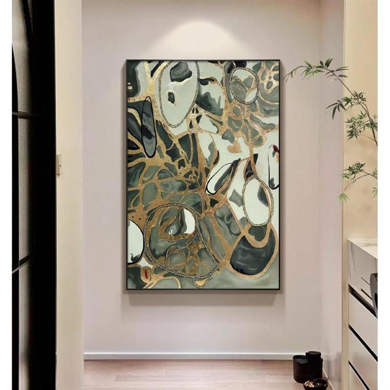 《琉光》轻奢抽象金纹大理石画客厅沙发背景墙装饰画玄关挂画