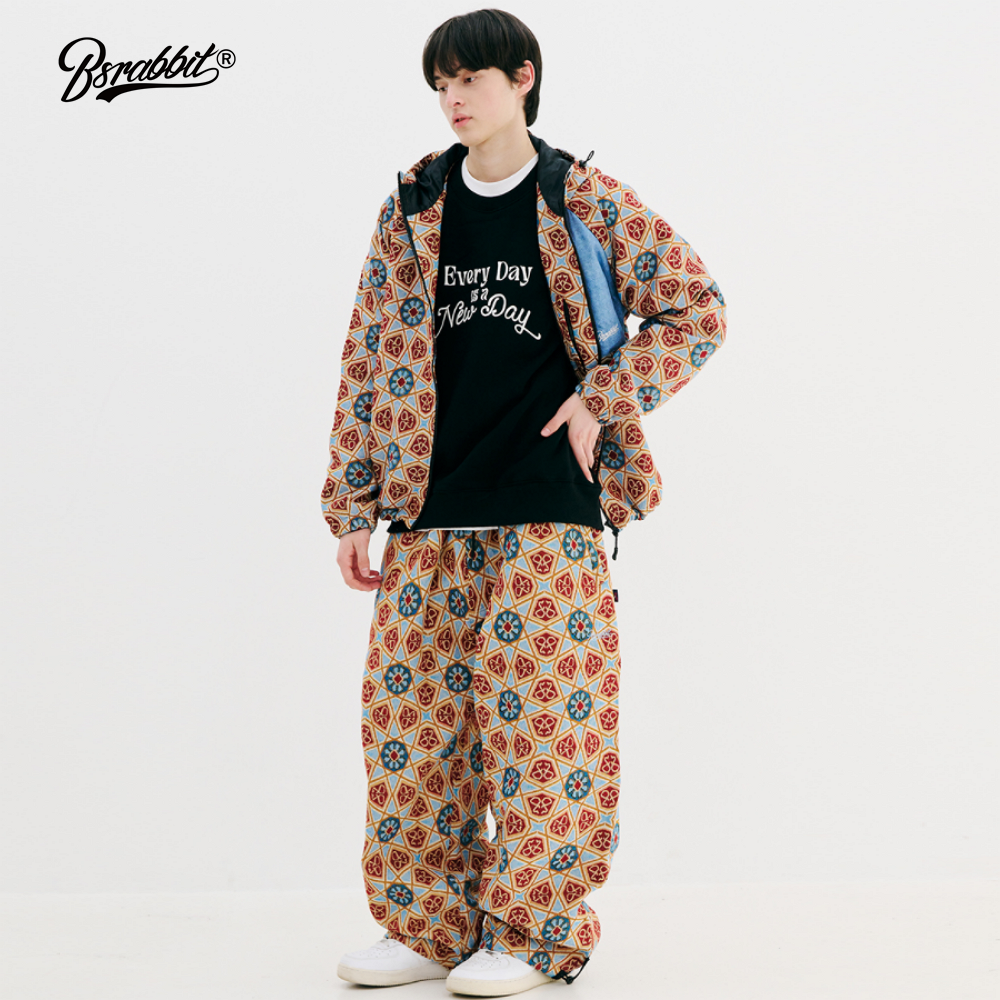 bsrabbit滑雪裤超宽炫酷印花