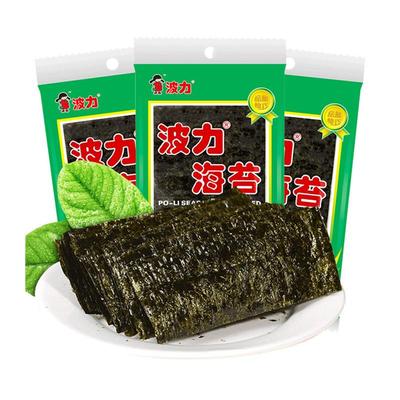 波力海苔1.5g即食海苔大片袋装零食小吃休闲食品紫菜