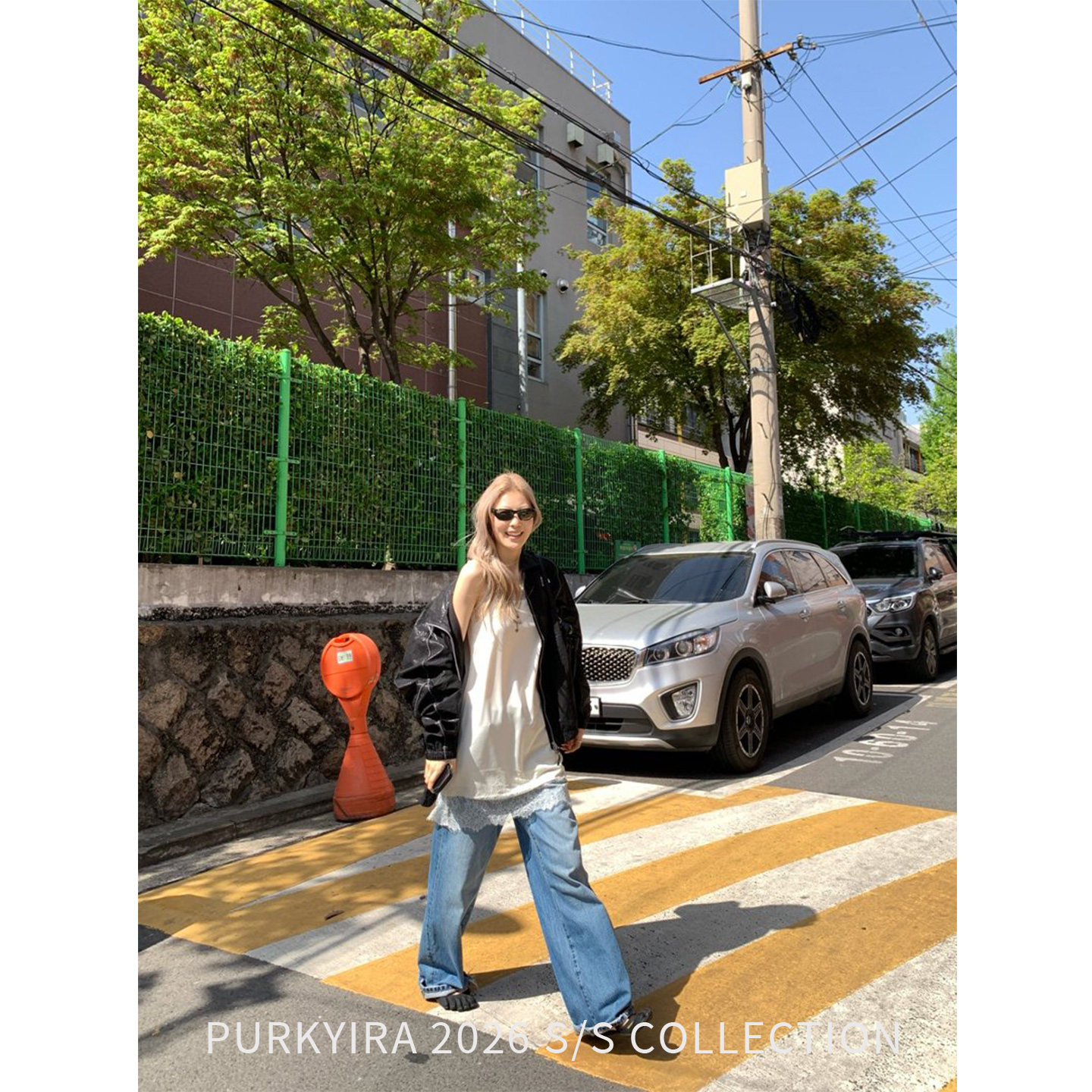 朴夏Purkyira韩版设计娜比同款宽边蕾丝拼接百搭叠穿吊带连衣裙