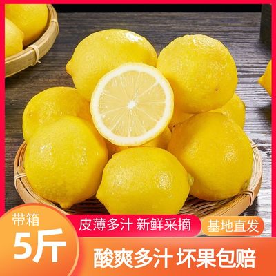 四川安岳正宗黄柠檬新鲜水果5斤皮薄一级香水柠檬新鲜奶茶店专用