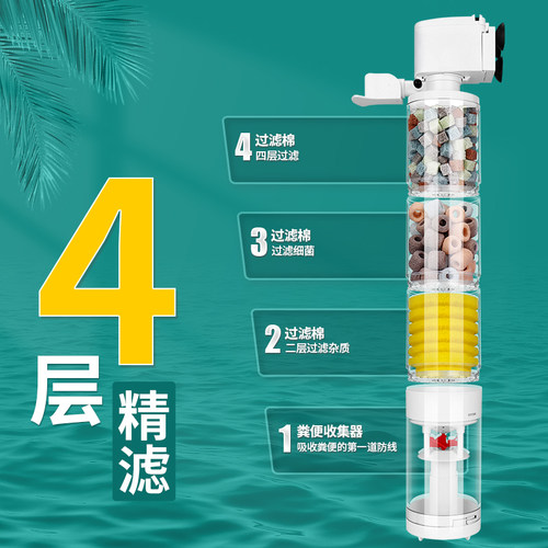 缸过滤器桶免换水内置循环泵鱼马桶小型三合一潜水Z泵净水神器