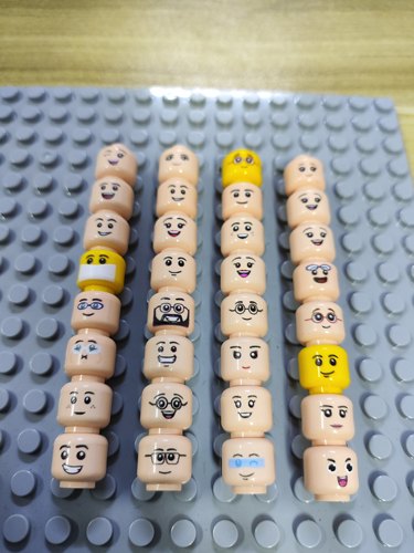 兼容乐高国产积木人仔表情包解压放松插件3626UV印刷公仔头部笑脸