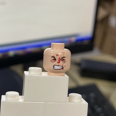兼容乐高积木人仔头部表情脸3626pb1441肉色dim006 71203印刷配件