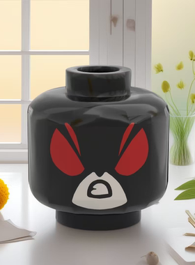 兼容乐高积木人仔头部表情脸3626pb1441黑色国产UV印刷配件